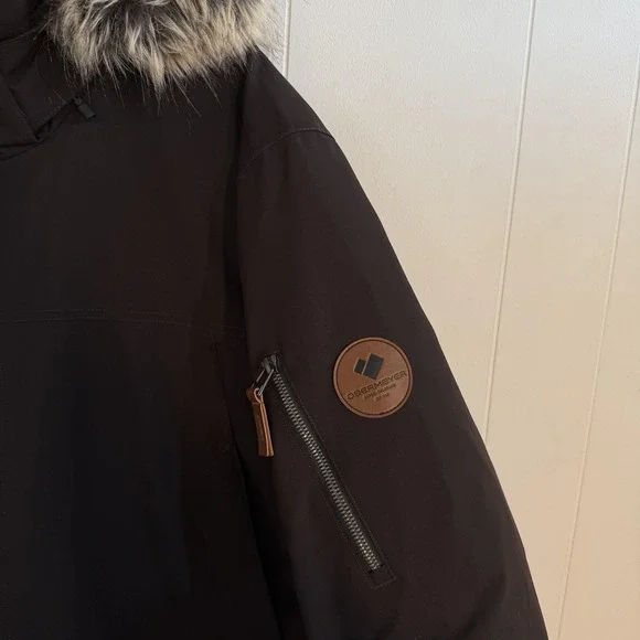 Obermeyer $399 Men's Ridgeline Dark Brown Insulated Ski Jacket w/ Faux Fur, 2XL